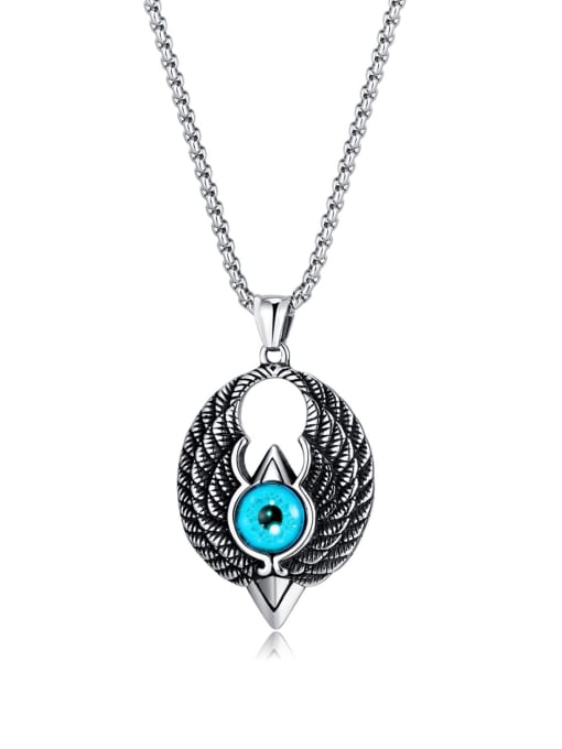[2205] Single pendant without chain Titanium Steel Vintage Wing  Pendant Man Necklace